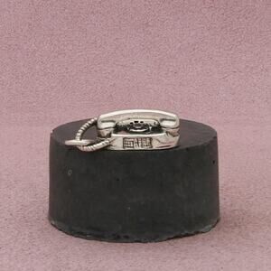⚡clearance⚡ sterling silver vintage 3d rotary telephone charm pendant